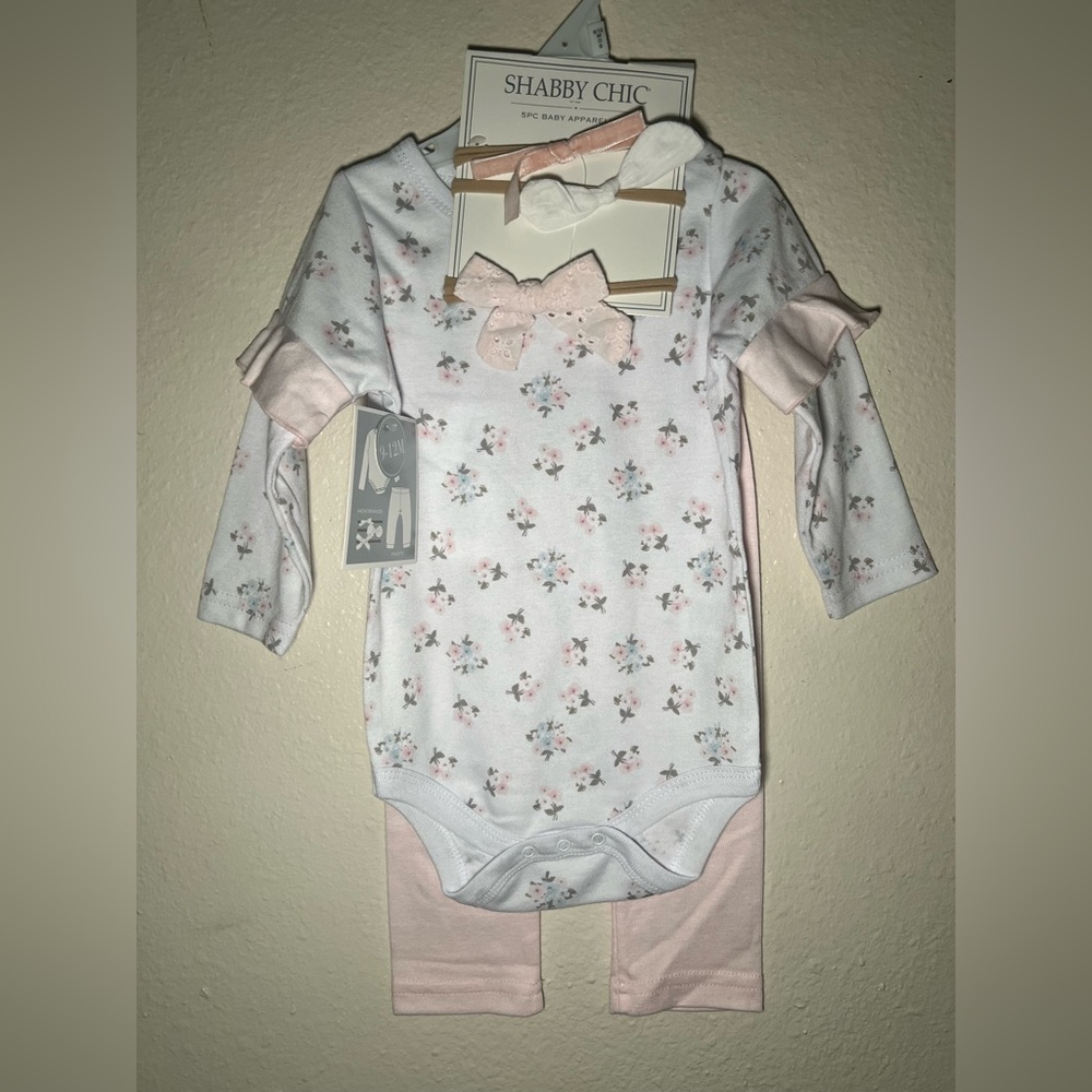 Shabby Chic Pink Floral Kids Matching Set